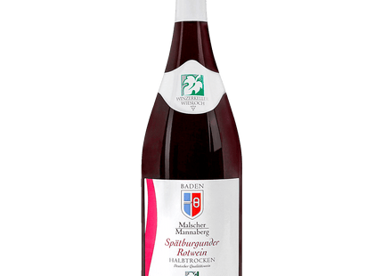 Malscher Mannaberg Spätburgunder Rotwein QbA halbtrocken 1l