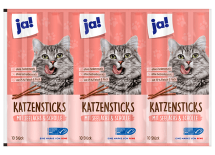 ja! Feine Katzensticks mit Seelachs und Scholle 10x5g