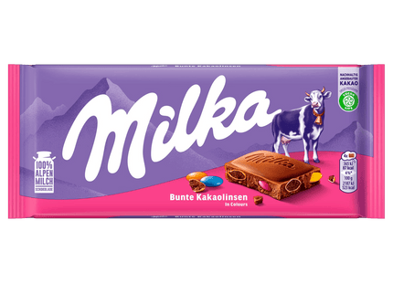 Milka Schokolade mit bunten Kakaolinsen 100g