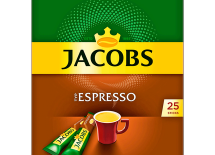 Jacobs löslicher Kaffee Espresso, 25 Instant Kaffee Sticks