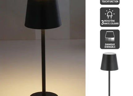 27cm LED Tischleuchte in Schwarz - USB-Anschluss, Modernes Metall-Design für kompakte Beleuchtung TK Gruppe® Grosshandel 
