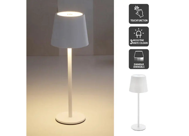 27cm LED Tischleuchte in Weiß - Modernes Metall-Design, USB-Anschluss für effiziente Beleuchtung TK Gruppe® Grosshandel 