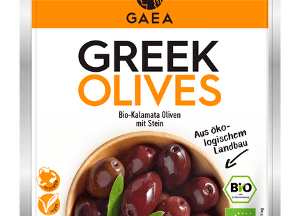 Gaea Bio Kalamata Oliven mit Stein 150g