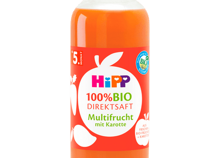 Hipp 100% Bio Direktsaft Multifrucht mit Karotte nach dem 4.Monat 330g