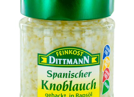 Feinkost Dittmann Spanischer Knoblauch gehackt, in Rapsöl vegan 130g