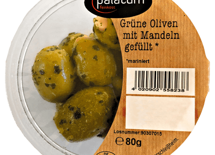 Palatum Grüne Oliven mit Mandeln gefüllt 80g