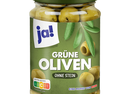 ja! Grüne Oliven ohne Stein 170g