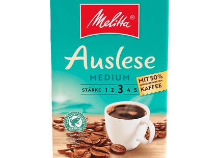 Melitta Auslese Medium mit 50% entkoffeiniertem Kaffee 500g