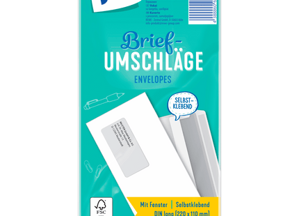 ja! Briefumschläge mit Fenster DIN lang 50 Stück