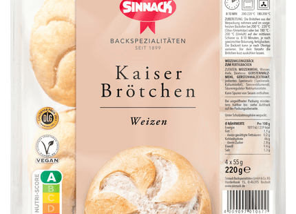 Sinnack Kaiserbrötchen 220g