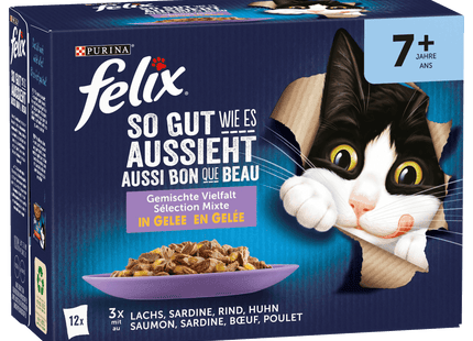 Purina Felix So gut wie es aussieht Gemischte Vielfalt in Gelee Senior 12x85g