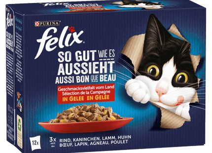 Purina Felix So gut wie es aussieht Geschmacksvielfalt vom Land in Gelee 12x85g