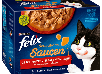 Purina Felix Sensations Soße Geschmacksvielfalt vom Land 12x85g