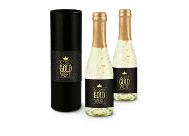 2L Flasche Golden Flakes 'Sie sind Gold wert' - Elegantes Präsent TK Gruppe® Grosshandel 