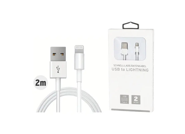 2M Hochleistungs-Ladeleitung - USB zu Blitz-Anschluss für schnelles Laden WERBUNG TK Gruppe® Grosshandel 