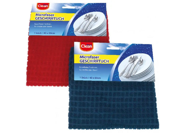 2er-Pack Mikrofaser Geschirrtücher, 40x60cm, Verschiedene Farben - Saugstarke Küchentücher TK Gruppe® Grosshandel 