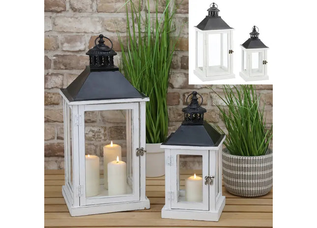 2er-Set Basic-Laternen in Weiß – Stilvolle & vielseitige Beleuchtung TK Gruppe® Grosshandel 