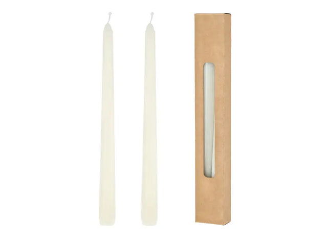 2er Set Creme Stabkerzen, 25 cm Hoch – Stilvolle Tischdekoration TK Gruppe® Grosshandel 