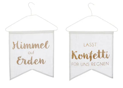 2er-Set Dekorative Hängewimpel, Ca. 26x24cm - Ideal zur Raumgestaltung TK Gruppe® Grosshandel 