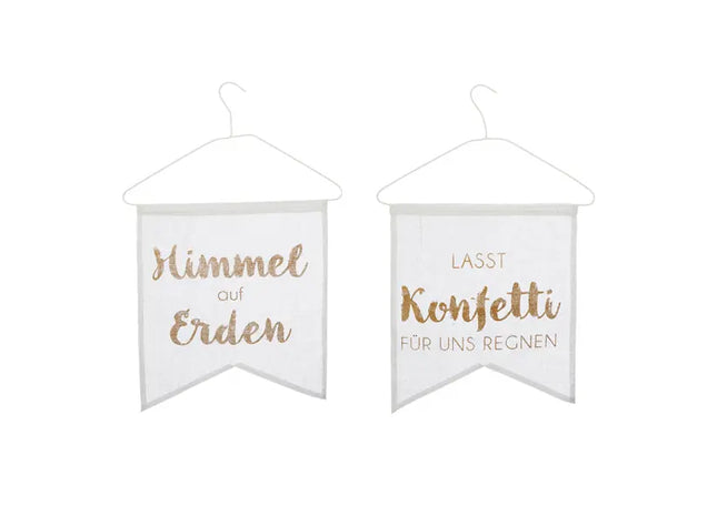 2er-Set Dekorative Hängewimpel, Ca. 26x24cm - Ideal zur Raumgestaltung TK Gruppe® Grosshandel 