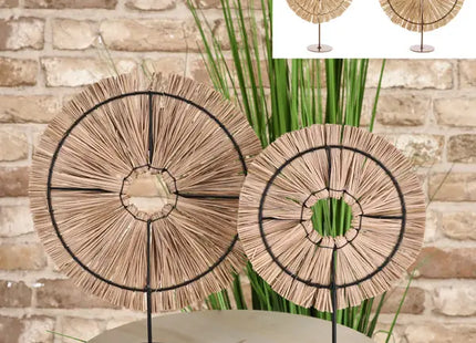 2er Set Dekorative Seegras Objekte | Handgemachte Natürliche Wohnaccessoires | Boho Stil Wohnkultur TK Gruppe® Grosshandel 