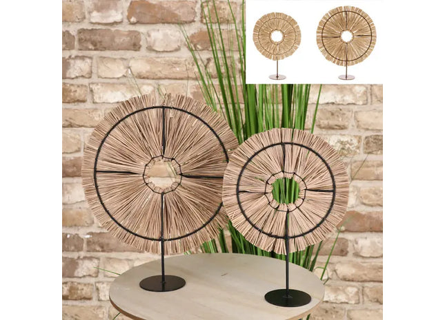 2er Set Dekorative Seegras Objekte | Handgemachte Natürliche Wohnaccessoires | Boho Stil Wohnkultur TK Gruppe® Grosshandel 