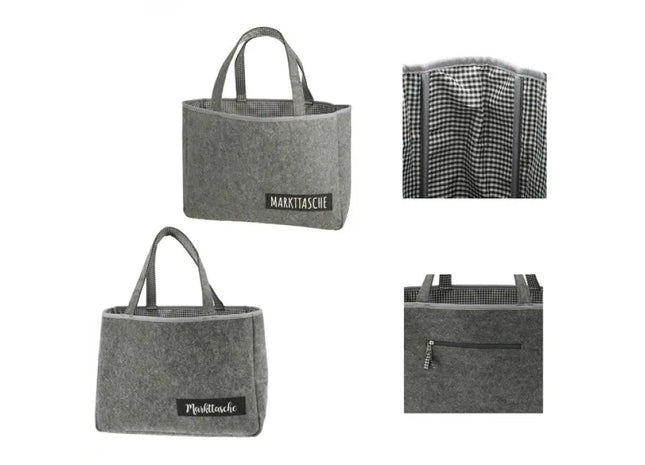 2er-Set Filz-Einkaufstaschen, ca. 45x33cm – Robust & Umweltfreundlich TK Gruppe® Grosshandel 