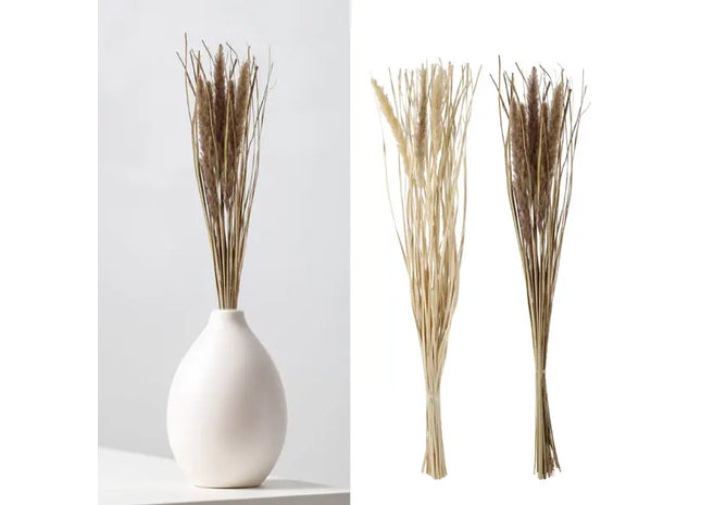 2er Set Foxtail Trockenblumen-Bunde - Langes Rustikales Dekor, ca. 85-90cm TK Gruppe® Grosshandel 
