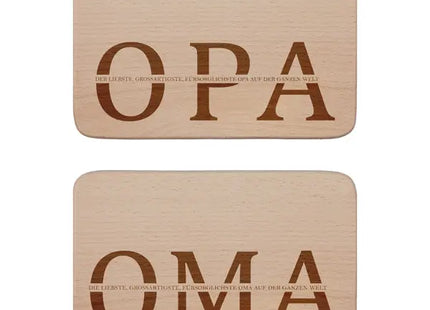 2er Set Frühstücksbrettchen für Oma & Opa, Sortiment - Robuste Küchenhelfer TK Gruppe® Grosshandel 