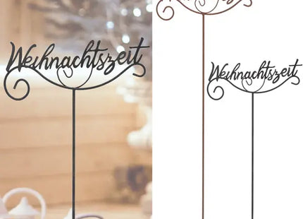 2er Set Gartenstecker 'Weihnachtszeit', Goldene Schrift, 110 cm Höhe TK Gruppe® Grosshandel 