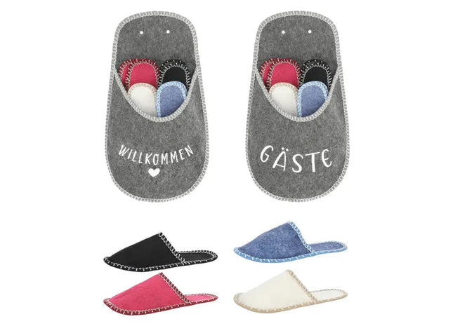 2er Set Gästepantoffeln - Komfortable Hausschuhe für Besucher TK Gruppe® Grosshandel 