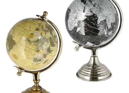 2er Set Glänzende Deko-Globen, Höhe 28 cm - Elegante Weltdekore TK Gruppe® Grosshandel 