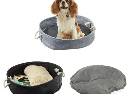 2er-Set Große Universalkörbe mit Kissen, Durchmesser ca. 60 cm TK Gruppe® Grosshandel 