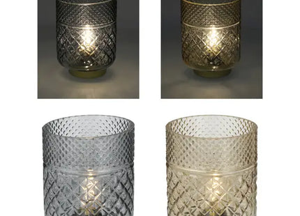 2er Set Helle Kristallglas-LED Leuchten, 17 cm Hoch - Strahlende Beleuchtung TK Gruppe® Grosshandel 