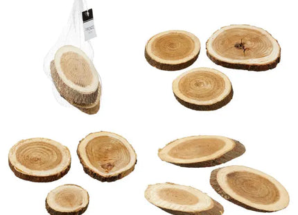 2er Set Holzscheiben, Naturbelassen, je ca. 150g – Ideal für Bastelarbeiten TK Gruppe® Grosshandel 