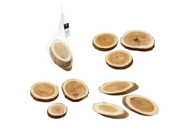 2er Set Holzscheiben, Naturbelassen, je ca. 150g – Ideal für Bastelarbeiten TK Gruppe® Grosshandel 