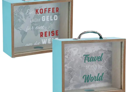 2er Set Koffer-Spardosen, 20x16 cm - Stilvoll Sparen für Reiseliebhaber TK Gruppe® Grosshandel 