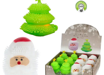 2er Set LED Zottelfiguren Weihnachten, ca. 8cm – Festliche Beleuchtung TK Gruppe® Grosshandel 