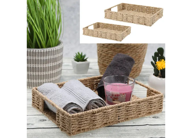 2er Set Rechteckige Aufbewahrungskörbe für Ordnung und Dekor TK Gruppe® Grosshandel 