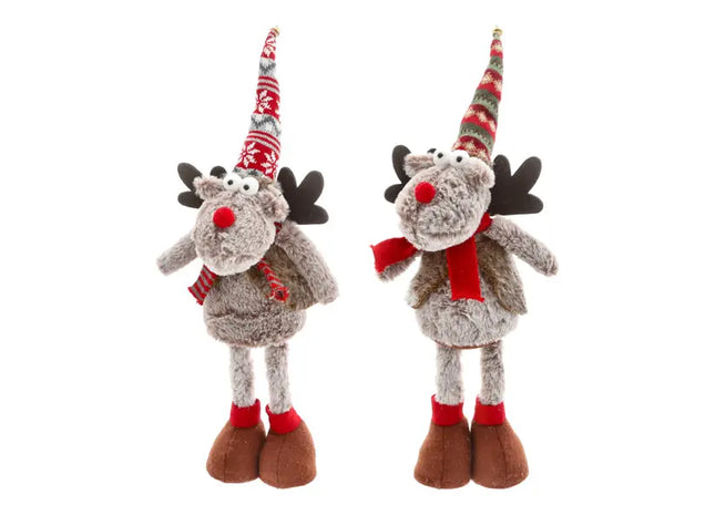 2er Set Rentier Rudi, ca. 48 cm hoch, festliche Weihnachtsdekoration, langlebige Weihnachtsfiguren TK Gruppe® Grosshandel 