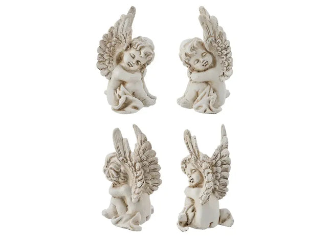 2er Set Sitzende Engel, Dekorative Miniaturfiguren, Höhe ca. 9 cm TK Gruppe® Grosshandel 