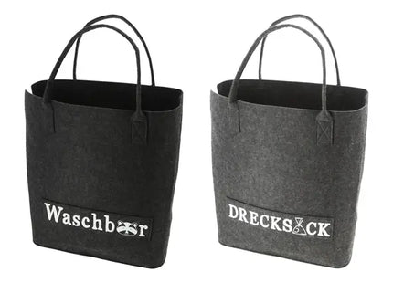 2er-Set Wäschetaschen mit Sprüchen, 40x45x25cm - Praktisch & Unterhaltsam TK Gruppe® Grosshandel 