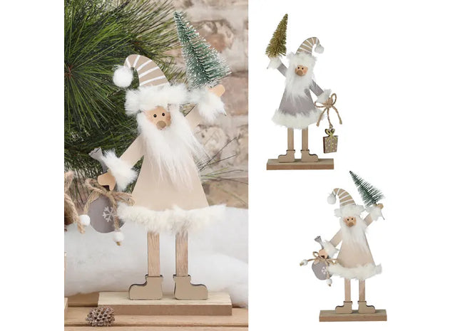 2er-Set Weihnachtsmann mit Tannenbaum, klein, Höhe ca. 26cm TK Gruppe® Grosshandel 