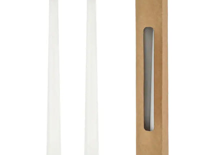 2er Set Weiße Stabkerzen, 25cm - Elegante Beleuchtung für Zuhause TK Gruppe® Grosshandel 