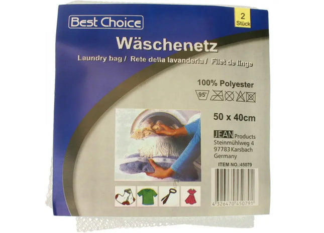 2er-Set XL Wäschenetze mit Reißverschluss, 50x40cm - Robuste Schutzbeutel TK Gruppe® Grosshandel 