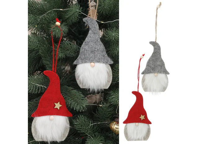 2er Set flache Wichtel-Hänger, klein, je 15cm hoch - Originelle Weihnachtsdekoration TK Gruppe® Grosshandel 