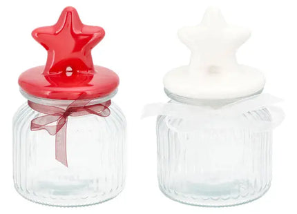 2er-Set mittlere Vorratsdosen mit Stern-Deckel, ca. 18cm Höhe TK Gruppe® Grosshandel 