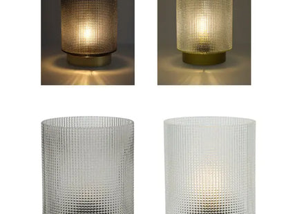 2er Set stylische kleine Glas-LED-Leuchten, 15 cm hoch - Moderne Beleuchtung TK Gruppe® Grosshandel 