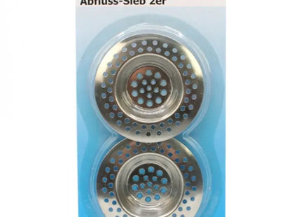 2er Set verchromte Abflusssiebe, 7cm, auf Karte verpackt TK Gruppe® Grosshandel 