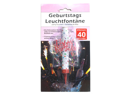 Geburtstagsfontäne 'Happy Birthday', Ziffer, 40 Sek. Brenndauer TK Gruppe® Grosshandel 